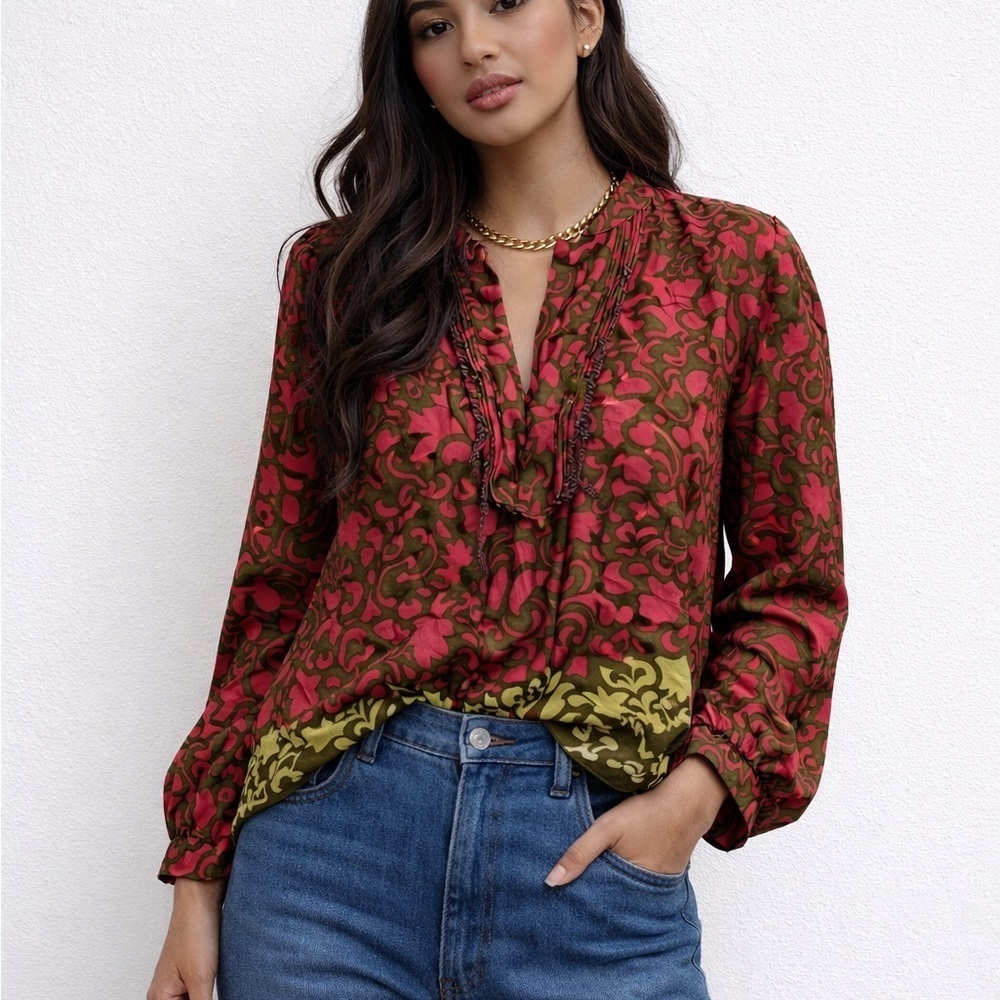 Banana Republic Fuchsia Boho Blouse Size XS
